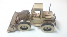 Lazer Kesim Buldozer 3D Puzzle 6mm Ücretsiz Vektör