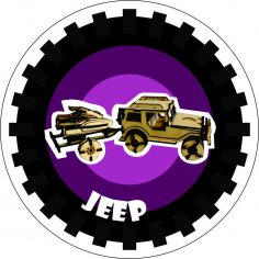 Lazer Kesim Jeep 3D Puzzle Oyuncak DXF Dosyası
