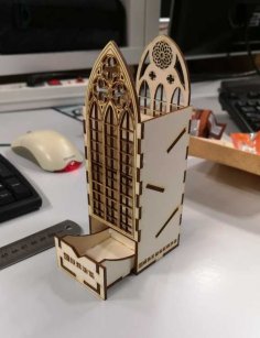 Lazer Kesim Gotik Zar Kulesi SVG Dosyası