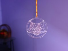 Lazer Kesim Tilki Akrilik Oyma Kolye DXF Dosyası
