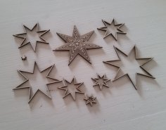 Lazer Kesim Noel Yıldızı Dekor SVG Dosyası