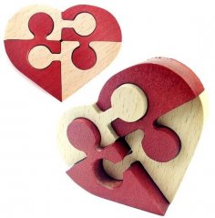 Lazer Kesim Ahşap Kalp Puzzle Ücretsiz Vektör