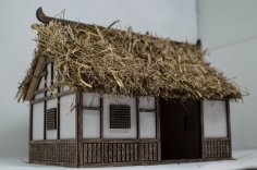Lazer Kesim Japon Tarzı Gine Domuzu Evi SVG Dosyası