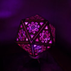 Lazer Kesim İkozahedron Dekoratif Lamba SVG Dosyası
