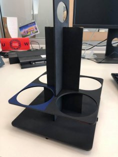 Lazer Kesim 4 Fincanlı Kahve Taşıyıcı SVG Dosyası