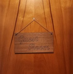 Lazer Kesim Misafir Odası Kapı Tabelası SVG Dosyası