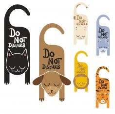 Lazer Kesim Rahatsız Etmeyin Kapı Askısı Ücretsiz Vektör