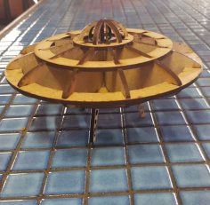Lazer Kesim UFO 3D Puzzle Ücretsiz Vektör