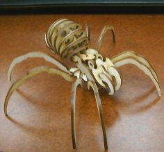 Lazer Kesim Örümcek 3D Puzzle Ücretsiz Vektör