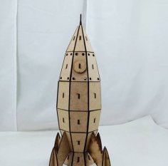 Lazer Kesim Ahşap Roket 3mm DXF Dosyası