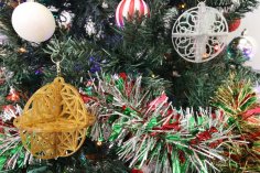 Lazer Kesim Akrilik Noel Süsü Ücretsiz Vektör