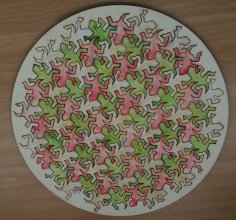 Lazer Kesim Escher Kertenkelesi Ücretsiz Vektör