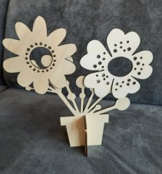 Lazer Kesim Çiçekler Masa Dekor SVG Dosyası