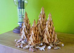 Lazer Kesim Masa Üstü Noel Ağacı 3mm SVG Dosyası