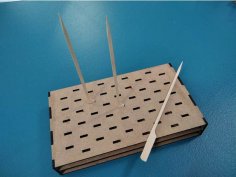 Lazer Kesim Bambu Şiş Standı 3mm DXF Dosyası