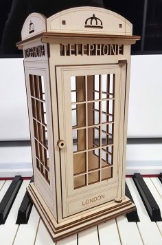 Lazer Kesim Londra Telefon Kulübesi Dekor Ücretsiz Vektör