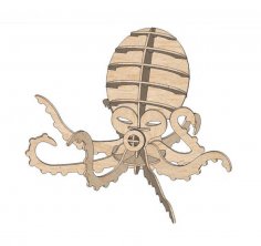 Lazer Kesim Kraken 3D Puzzle Ücretsiz Vektör