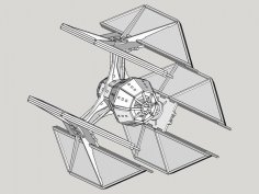 Lazer Kesim Star Wars TIE Defender 3mm DXF Dosyası