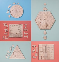 Lazer Kesim Ahşap Puzzle 6mm Ücretsiz Vektör