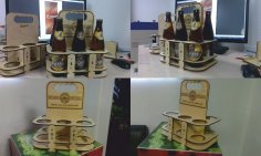 Lazer Kesim Kulplu İçecek Taşıyıcı DXF Dosyası