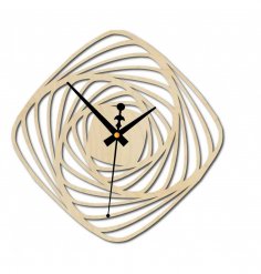 Lazer Kesim Spiral Modern Duvar Saati Ücretsiz Vektör