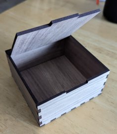 Lazer Kesim Ahşap Kapaklı Kutu SVG Dosyası