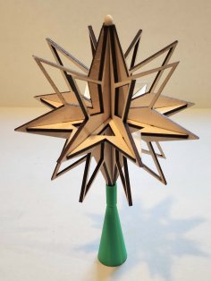 Lazer Kesim Akrilik Moravya Yıldızı 26 Köşeli SVG Dosyası