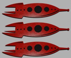 Lazer Kesim Roket Duvar Dekoru Ücretsiz Vektör