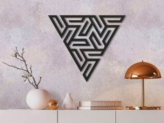 Lazer Kesim Soyut Üçgen Duvar Dekoru SVG Dosyası