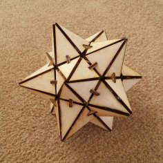 Lazer Kesim Küçük Yıldızlı Dodekahedron DXF Dosyası
