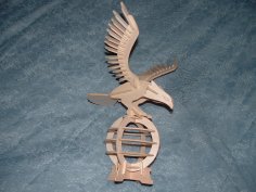 Lazer Kesim Kartal 3D Puzzle Ücretsiz Vektör