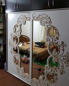 Gardırop Kapısı Tasarımı CNC Router Şablonu Ücretsiz Vektör