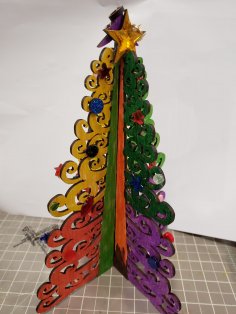 Lazer Kesim Ahşap Noel Ağacı SVG Dosyası