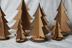 Lazer Kesim Noel Ağaçları 5mm DXF Dosyası