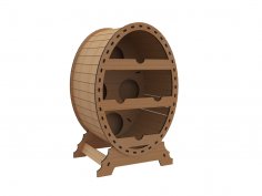 Lazer Kesim Şaraplık Oval DXF Dosyası