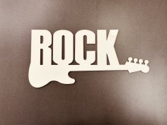 Lazer Kesim Gitar Grubu Duvar Dekoru Ücretsiz Vektör