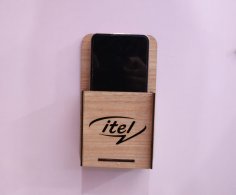 Lazer Kesim Duvara Monte Itel Logolu Mobil Tutucu Ücretsiz Vektör