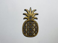 Lazer Kesim Ananas Ahşap Çok Katmanlı Dekor Ücretsiz Vektör