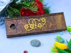 Lazer Kesim Sevgililer Günü Çikolata Hediye Kutusu Ücretsiz Vektör