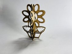 Lazer Kesim Çiçek 3D Stand Ücretsiz Vektör