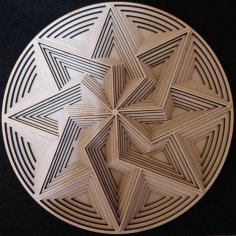 Lazer Kesim Çok Katmanlı Yıldız Dekor SVG Dosyası