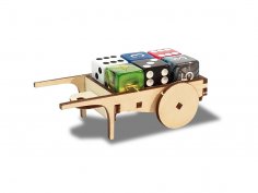 Lazer Kesim Zar Arabası 3D Puzzle DXF Dosyası