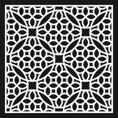 CNC Lazer Kesim için Ücretsiz Vektör, Vintage Geometrik Jali Karo Deseni