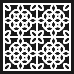 CNC Lazer Kesim İçin Ücretsiz Vektör Çiçek Desenli Tekrarlı Desen