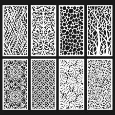 Lazer Kesim CNC için Dekoratif Panel Tasarım Desenleri Ücretsiz Vektör