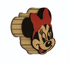 Lazer Kesim Minnie Mouse Kutusu Ücretsiz Vektör