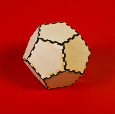 Lazer Kesim Ahşap Dodekahedron Ücretsiz Vektör