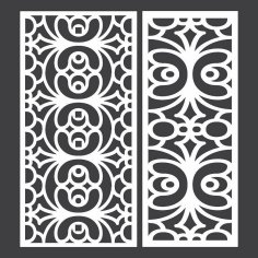 Lazer ve CNC kesim için geometrik desenli dekoratif şablon DXF dosyası