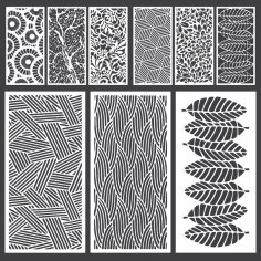 Dekoratif CNC Lazer Kesim Izgara Tasarımları DXF Dosyası