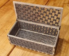 Lazer Kesim Ahşap Wagara Kutusu Kojitsunagi Deseni DXF Dosyası